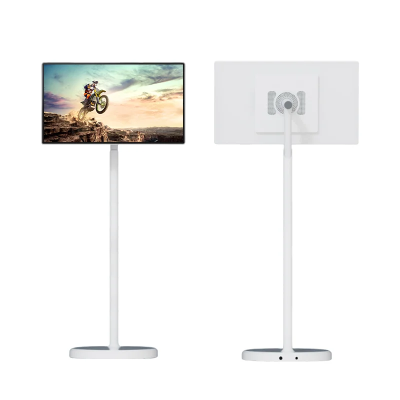 32" Smart Android LCD TV Portable with 12V JCPC Battery Power LED Backlight White Cabinet 32 Inch Portable Television