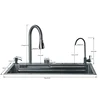 304 High 1uality Intelligent Digital Display  Waterfall Kitchen Sink Large Single Slot Integrated Digital Display Faucet Set 6