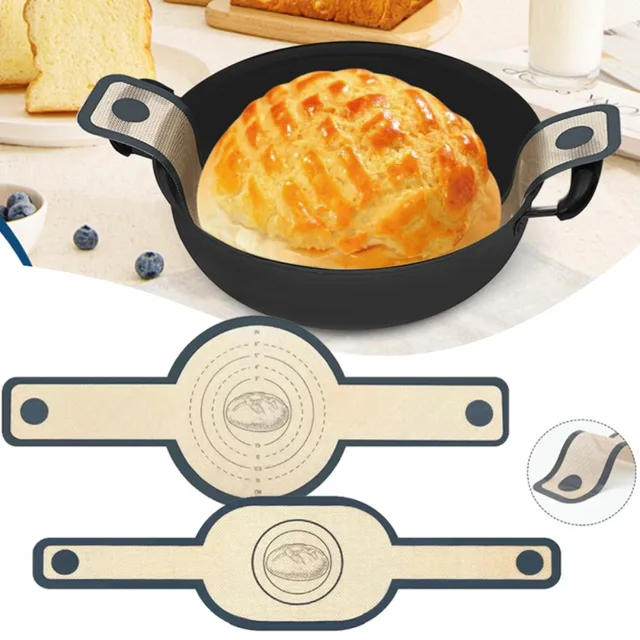 Reusable Silicone Bread Sling for Dutch Oven Baking Mat Long Handles Non-Stick Liners for Transferable Dough Pastry Supplies 1