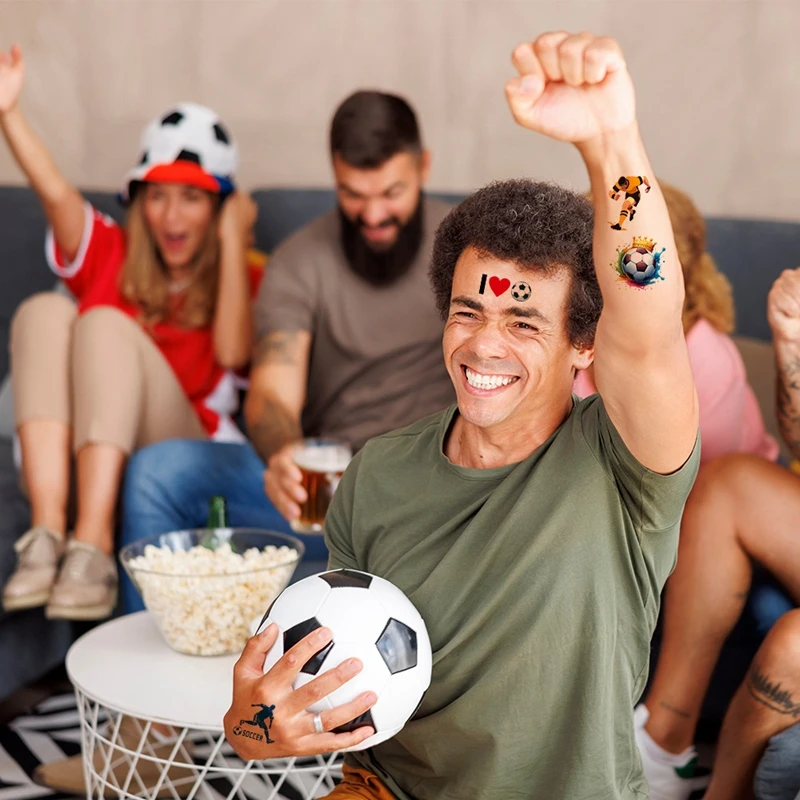 10pcs Football Temporary Tattoo Stickers Kids Boys Birthday Party Favors Soccer Sport Party Decoration Pinata Fillers Toy Gift