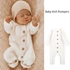 Winter Newborn Knit Romper Baby Boys Girls Knitted Jumpsuit Climbing Suit Children's Solid Color Casual Baby Girls Soft Clothes