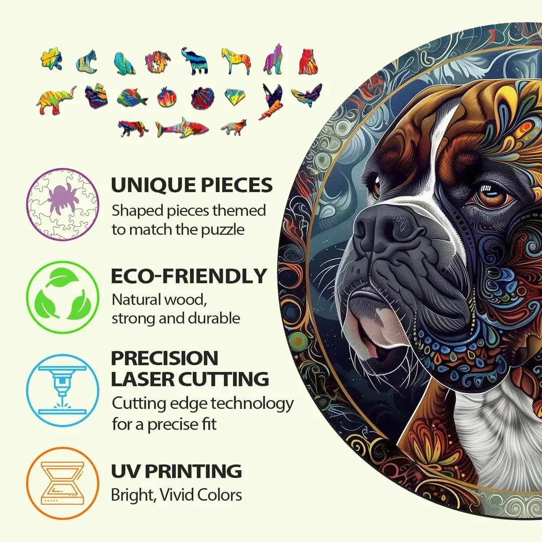 Dog Children Animal Wooden Puzzles Montessori Games 3d Wooden Puzzle Adults Christmas Board Games for the Whole Family Diy