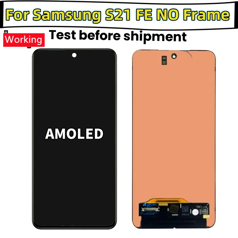 슈퍼 AMOLED S21 FE 디스플레이, 프레임 터치 스크린 디지타이저 포함, LCD 섀도우, 삼성 갤럭시 S21 FE 5G G990U G990B/DS G990E