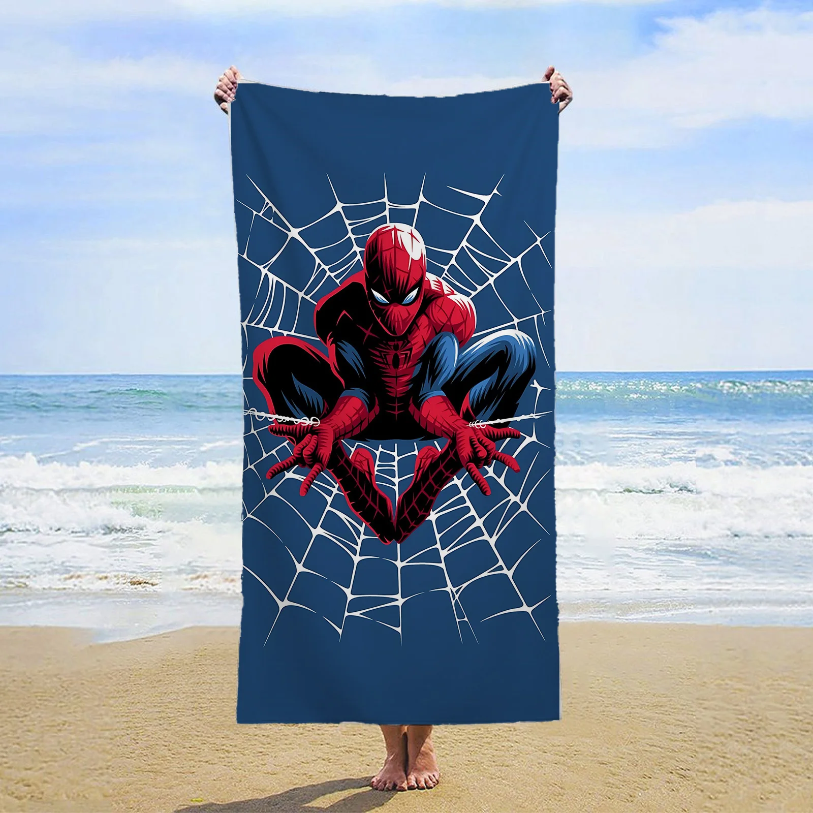 Spiderman Beach Towel Set | 40" X 72" Microfiber Towel With Stickers & Door Hanger, Officially Licensed Marvel