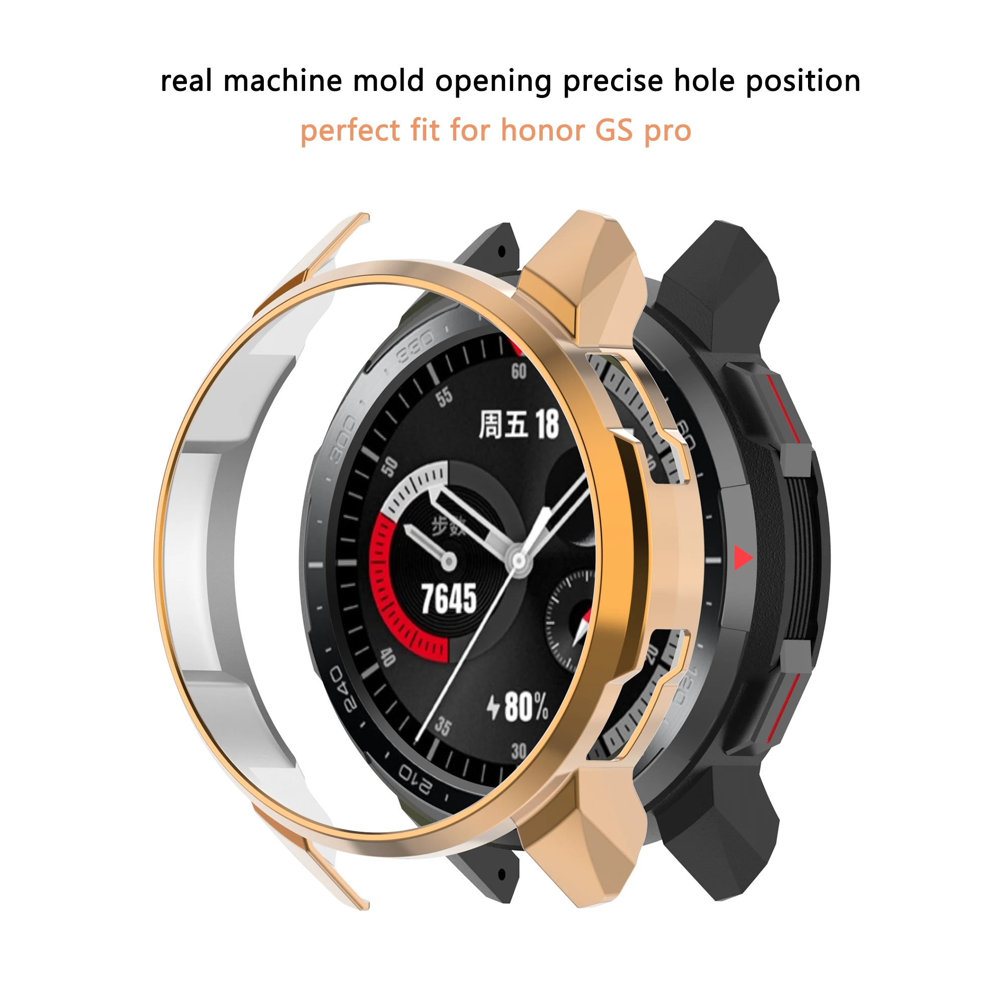 Stainless Steel Watchband with Protective PC Case and Strap