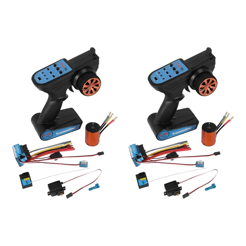 2X Brushless Upgrade Kit Motor ESC Receiver Remote Controller Servo Set For Wltoys 144001 A959-B A979-B