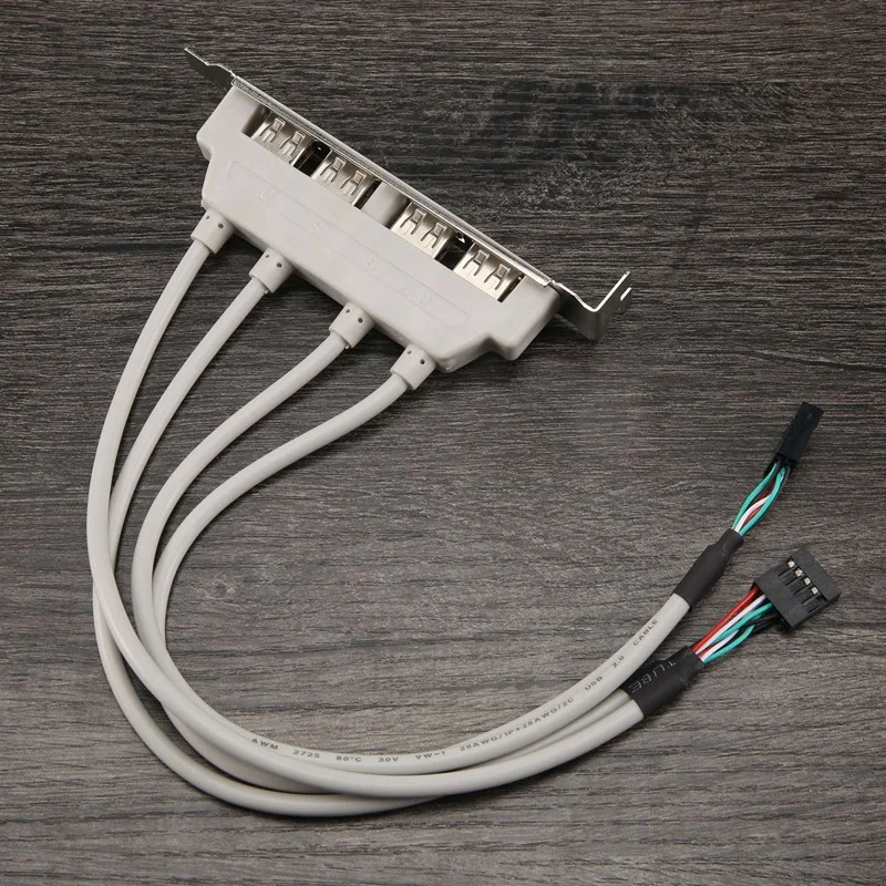 Hub USB 2.0 4 Porte ZdyCGTime Con Staffa Per Pannello Posteriore PC, Connettore 9 Pin