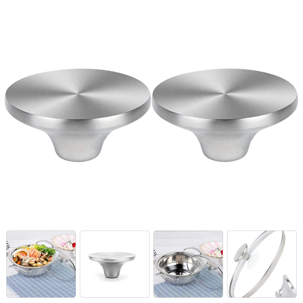 2x Support de bouton de poignée de remplacement pour couvercle de pot  accessoire de casserole en acier inoxydable