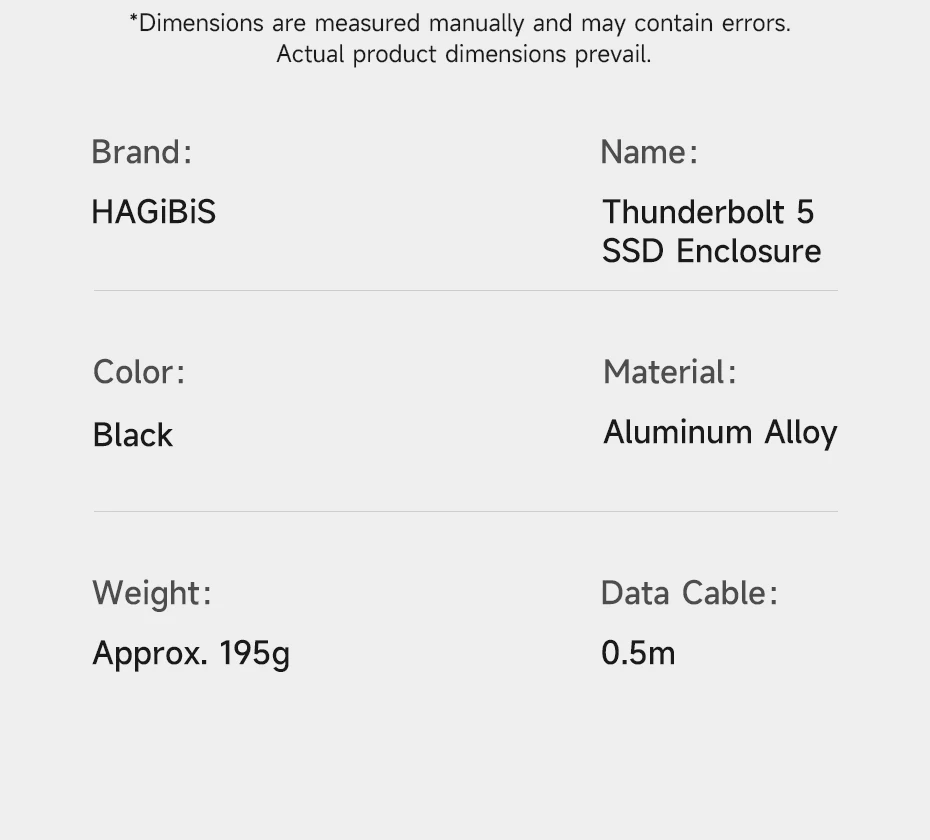 Hagibis 80Gbps Thunderbolt NVMe SSD Enclosure