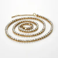 Collier brillant en acier inoxydable pour hommes et femmes, or, argent, largeur de document 2, 3, 4mm, tour de cou de la présidence avec biscuits, bijoux cadeaux 4