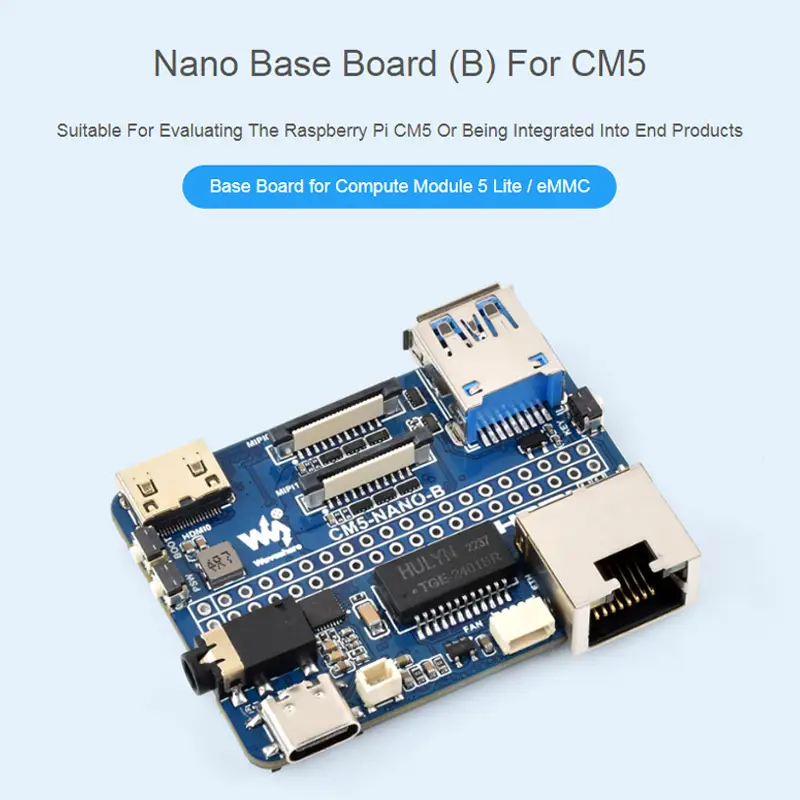 Raspberry Pi CM5 Mini Base IO Board Same Size as CM5 Nano Base Board (A)/ (B) for Raspberry Pi Compute Module 5 Lite/ EMMC image 4