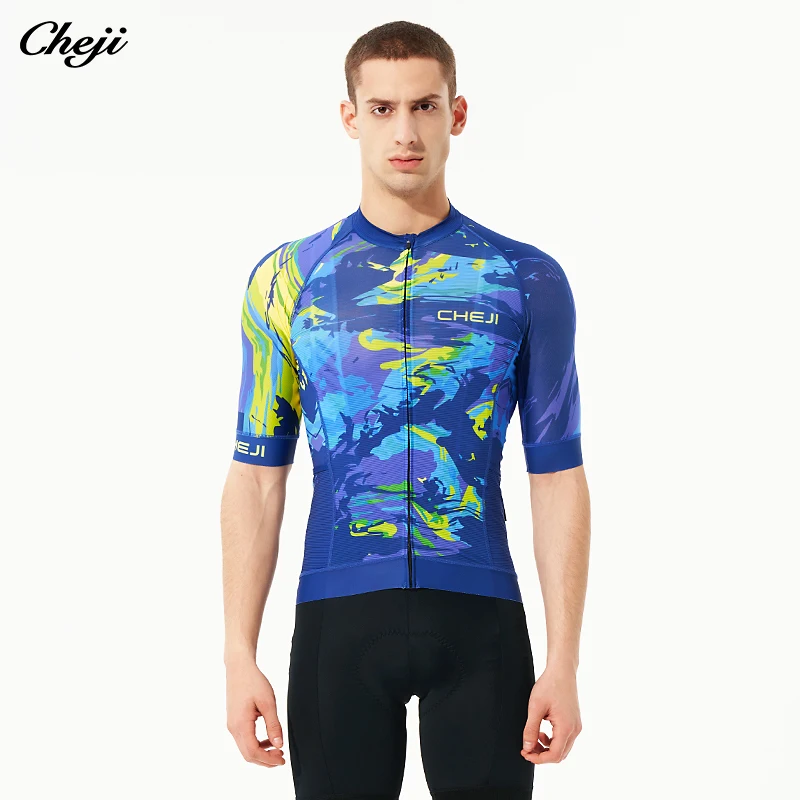 

Cheji 2023 new cycling sweatshirt men's summer short sleeve top quick drying high quality