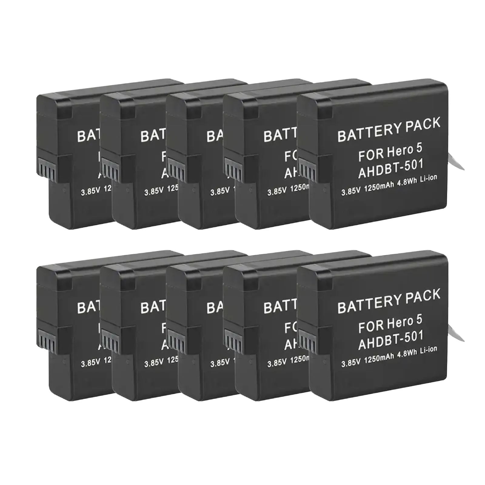 10 Pz 1250Mah Per Gopro Hero 7 Hero 6 Hero 5 Batteria Per Gopro Hero 7 6 5 Fotocamere Nere