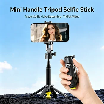 Mini Asta Selfie Compatta, Design Tascabile Portatile con Telecomando Bluetooth per Uso Quotidiano, Scatti all'Aperto e Trasmissioni in Diretta