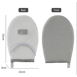 Compact Fabric Handheld Ironing Tray with Insulated Ironing Glove (Grey round head)