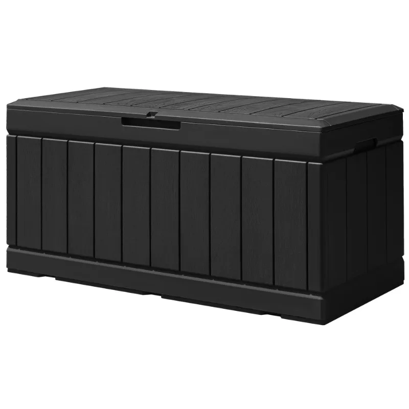 

82 Gallon Resin Deck Box Large Outdoor Storage for Patio Furniture, Weatherproof and UV Resistant,Black