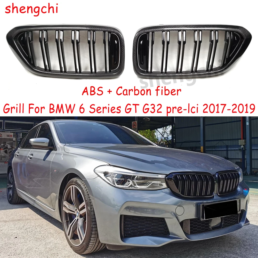 

G32 Pre-LCI Carbon Fiber Black Front Bumper Grill For BMW 6 Series GT G32 630i 640i 620d 630d 640d Replacement Grille 2017-2019