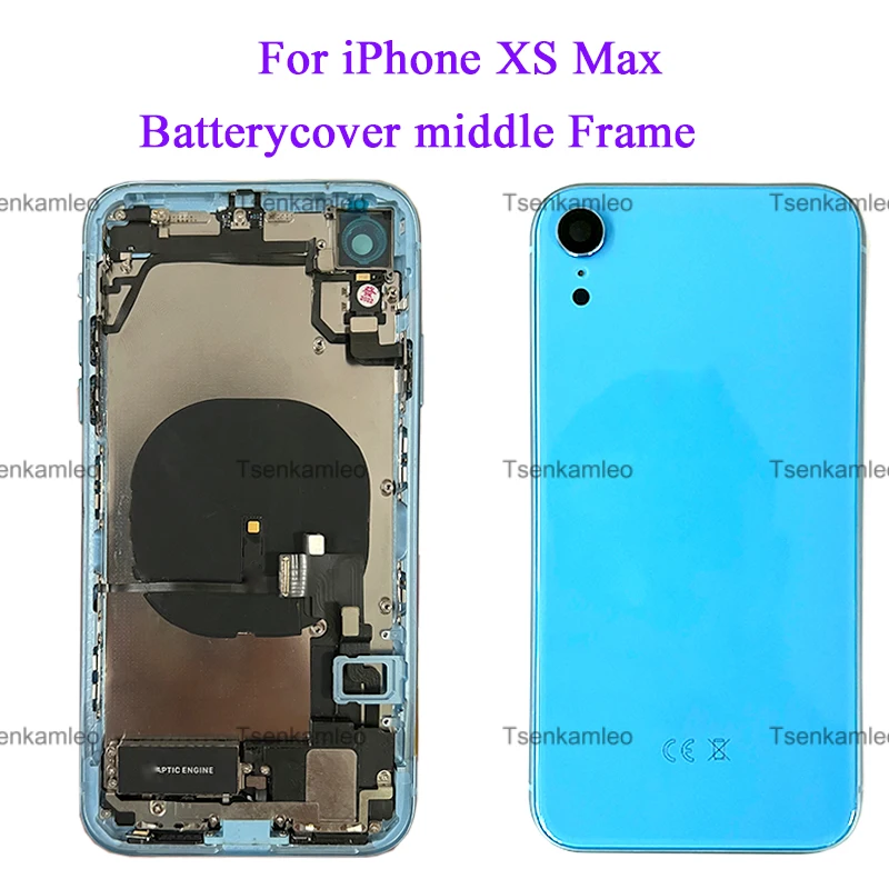 

Полная сборка для iPhone XR Корпус задняя крышка средняя рамка с задним стеклом корпус батарейный отсек замена корпуса с деталями
