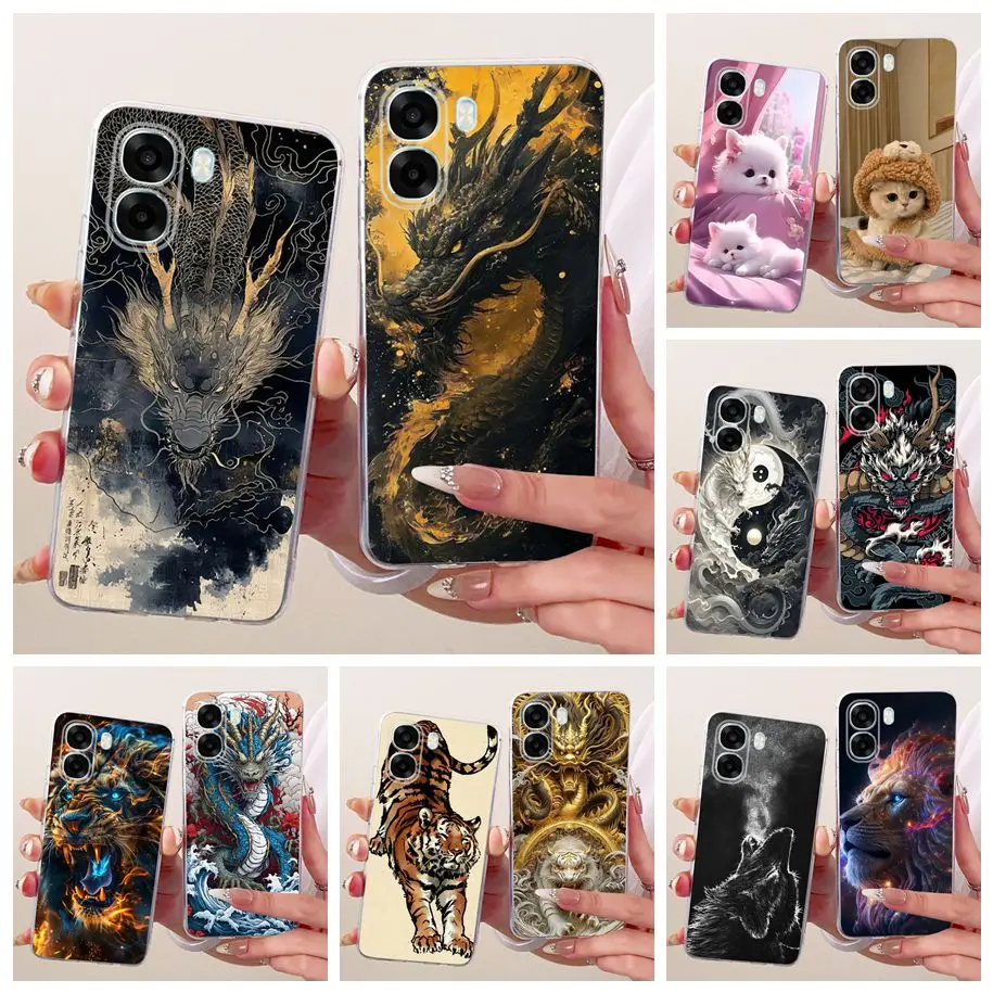 Luxury Dragon Cartoon Soft Silicone Phone Case - 6.75