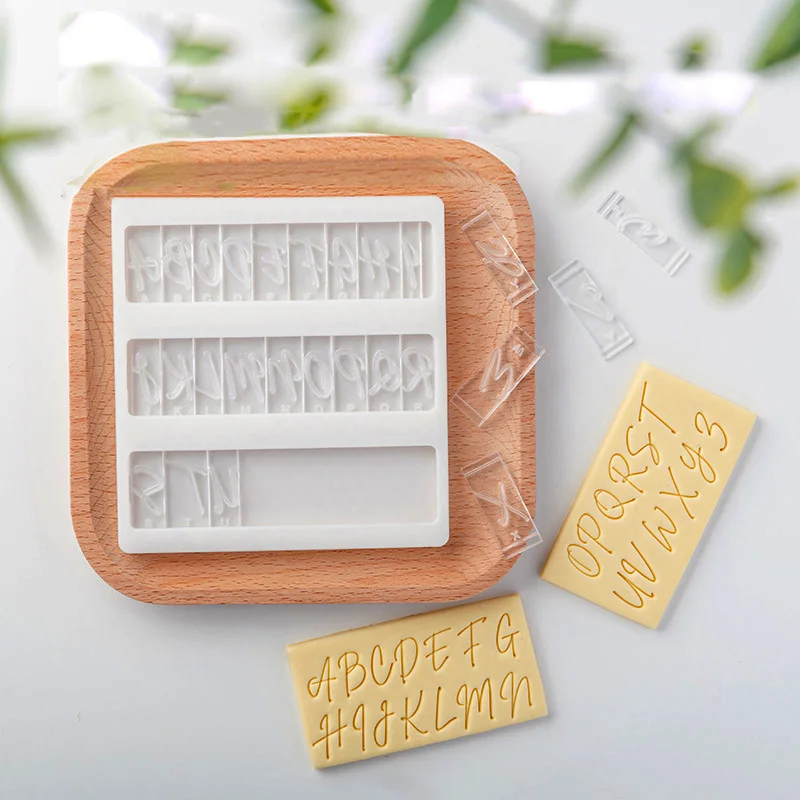 Lowercase Uppercase Letter Clear Cookie Stamp Signature Script Font Set