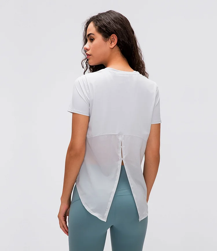 

Womens Clothing Yoga Outdoor Jogging Top Women Gym Sport Fitness Shirts Women's Short Sleeve Loose Blouse Breathable Sportswear