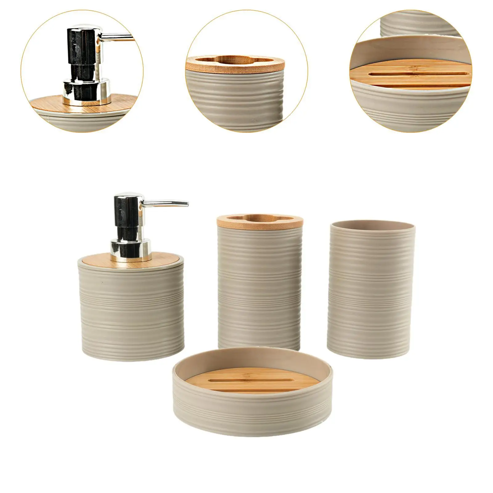 4x Bathroom Accessories Set Bathroom Decor Mouthwash Cup for Vanity Bathroom