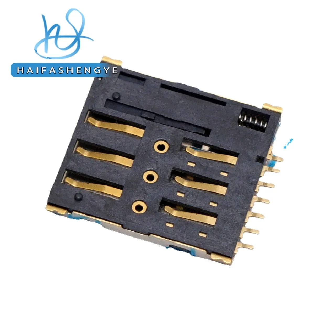 Self elastic Nano SIM card 7P micro card holder micro slot self elastic gold plated Nano SIM