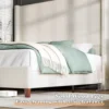 Queen Size 62" Corduroy Upholstered Bed Frame, Luxurious Platform Bed with Extra Tall Wingback Headboard and Vertical Stripe 6