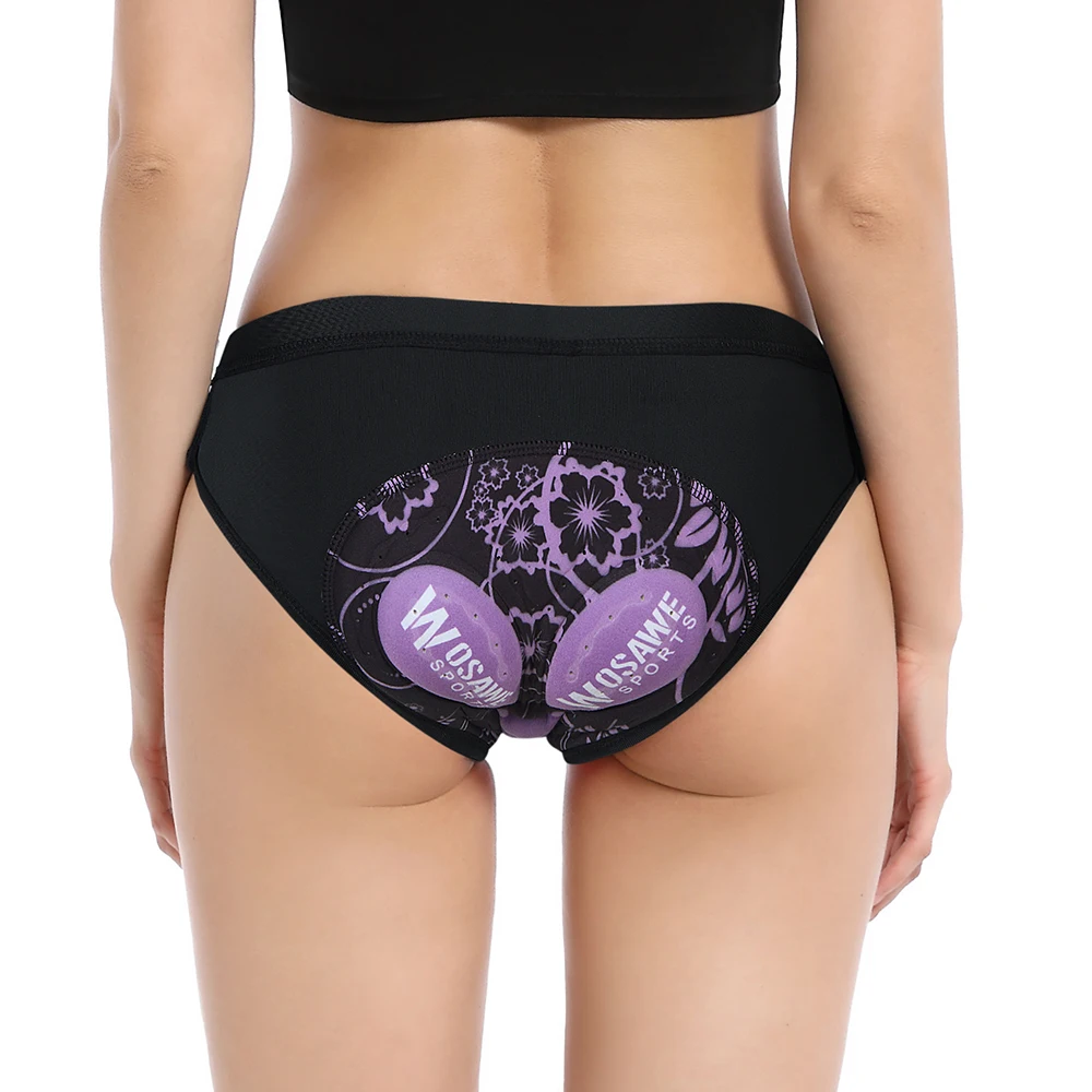 WOSAWE Women Cycling Shorts 3D Gel Padded Shockproof MTB Mountain Racing Bike Bicycle Underwear Underpants Black Mesh