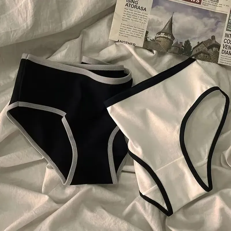 3pcs Cotton Women&rsquo;s Panties Triangle Sports Style Minimalist Girls&rsquo; Underwear Mid Waist Women Underwear women panties