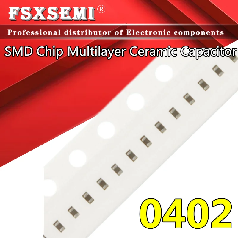 100pcs 0402 SMD Chip Multilayer Ceramic Capacitor 0.5pF - 10uF 1pF 10pF 100pF 1nF 10nF 15nF 100nF 680pf 0.1uF 1uF 2.2uF 10uF