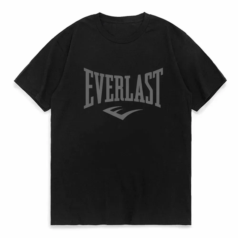NEW EVERLAST Boxing T Shirt Men Women Summer Loose Casual Short Sleeve O Neck Cotton Fitness Sports Streetwear