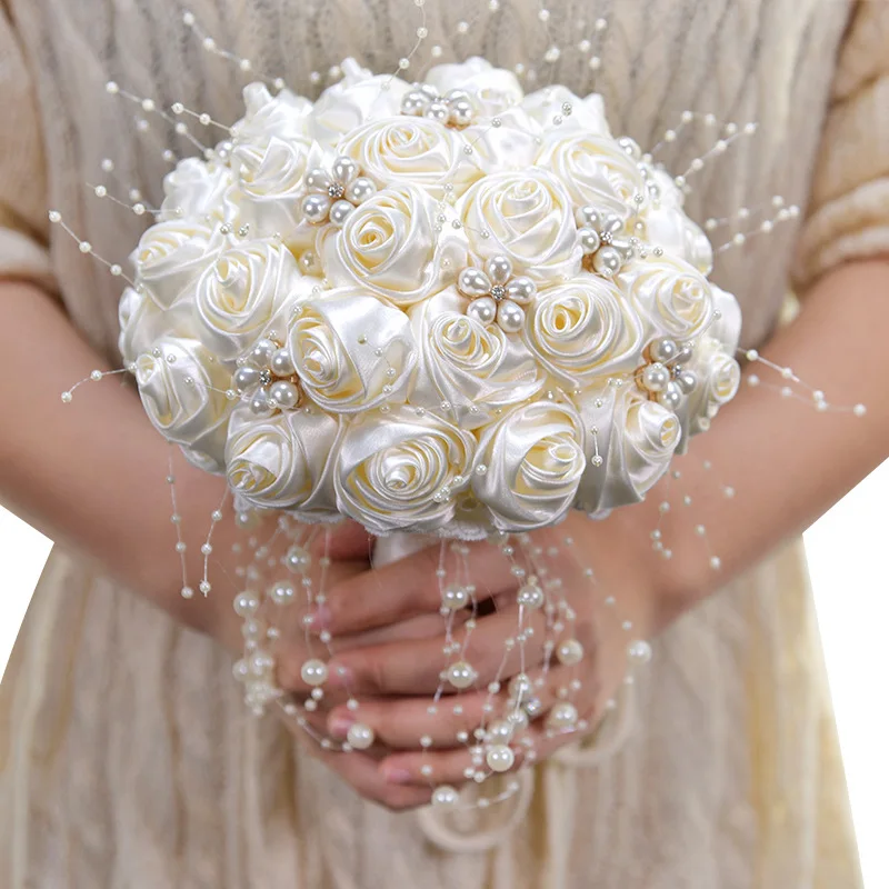 

Wedding Bouquet With Pearl For Wedding Party Luxury Gorgeous Wedding Bridal Bouquet Flowers For Wedding Decor Crystal Sparkle