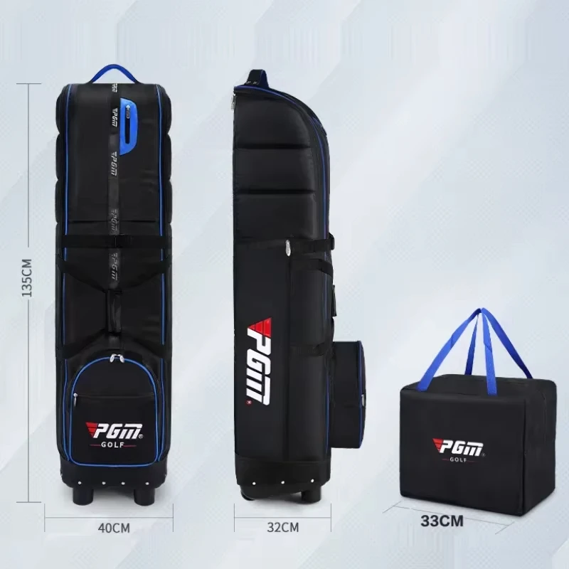 PGM Golf Travel Plane Bags with Wheel thicken Straps Foldable Golf Club Travel Cover for Airlines Golf Aviation Bag HKB009