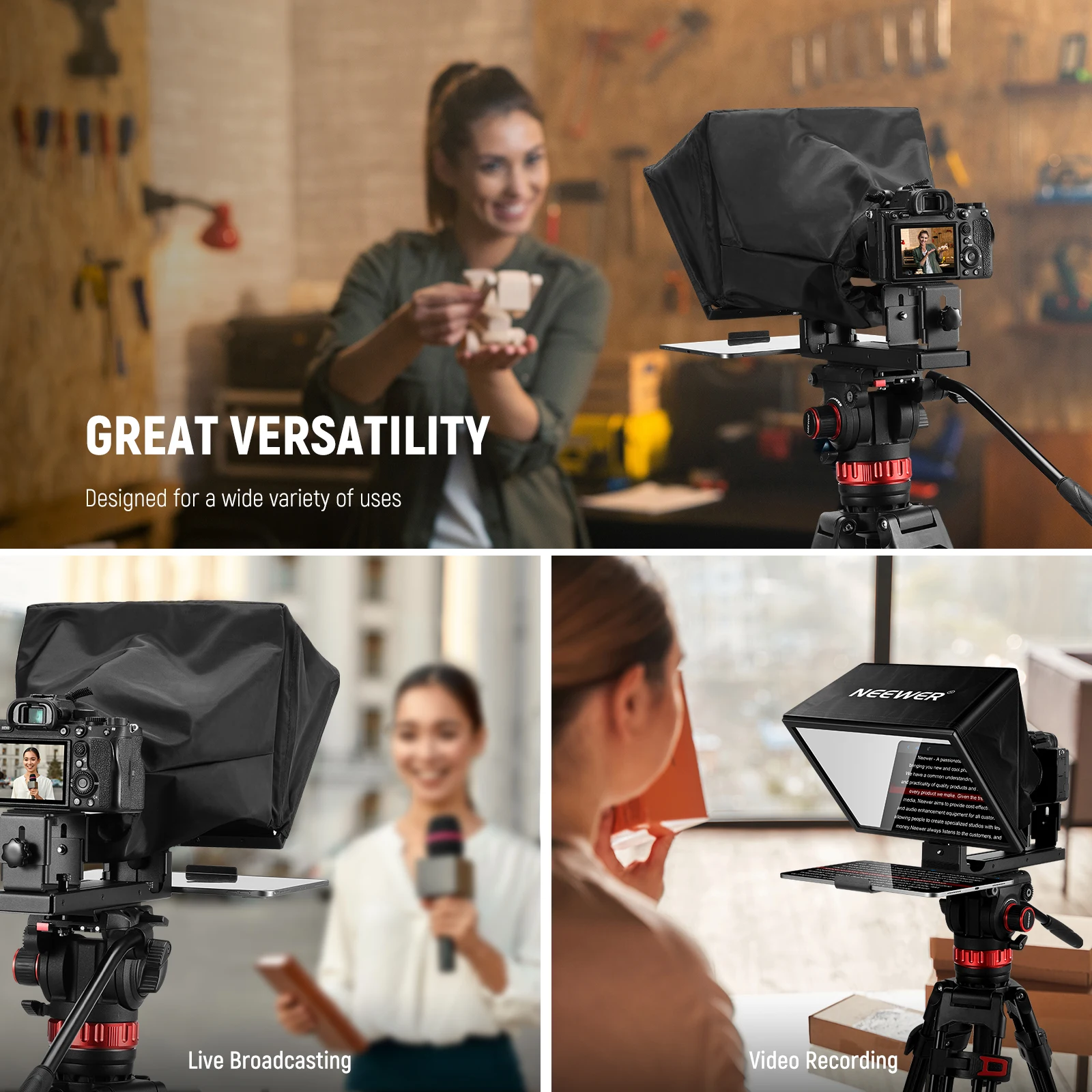 Prompter People Ultralight IPad Teleprompter - Portable Prompting ...