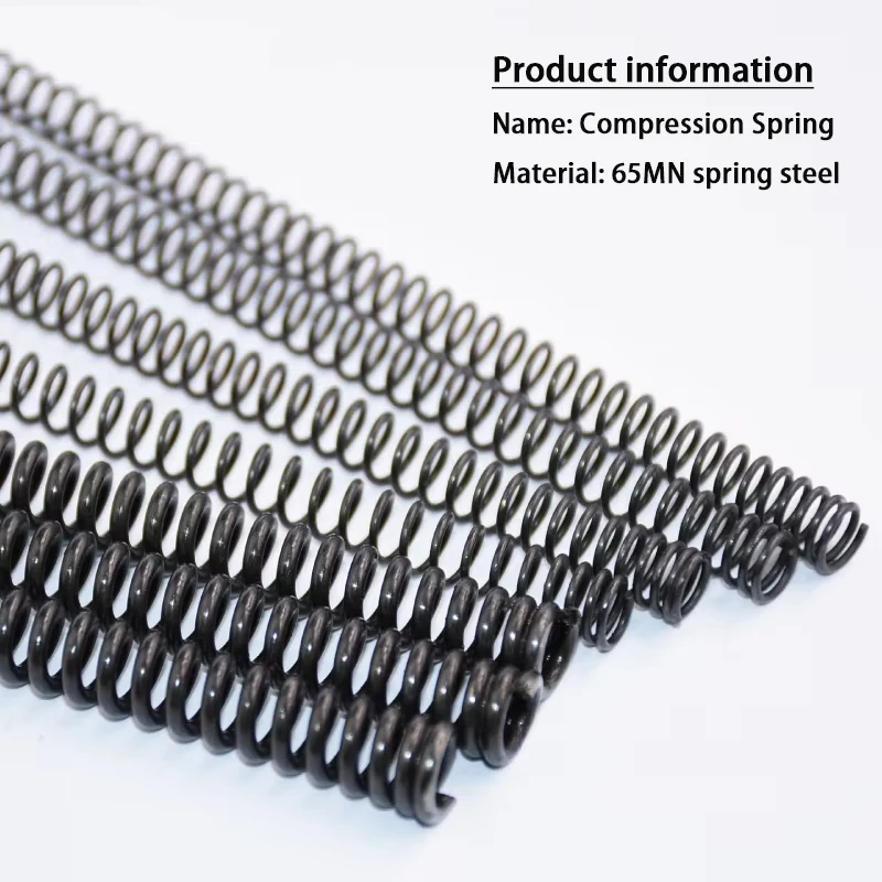 65Mn Wire Diameter 0.6/0.7/0.8mm Spring Steel Compression Spring Extended Extra Long Pressure Springs OD:3-18mm Length:150-300mm