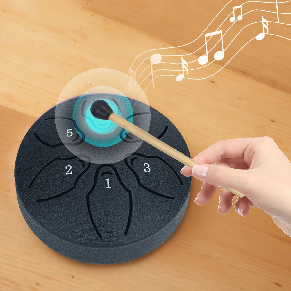 Steel Tongue Drum Portable Rain Drum Hand Pan Drum Percussion Musical Instruments 3 Inch 6 Notes For Yoga Meditation Musical Toy 2