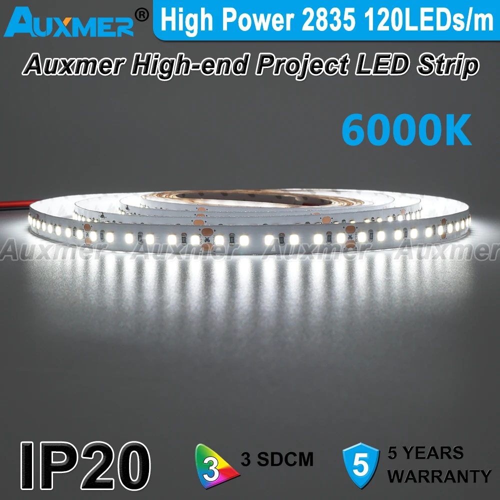 potência 2835 120LEDs m, CRI95 CRI90,DC12V 24V,28,8W