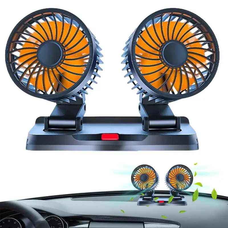 

Car Fan Car Cooling Fan Auto Fan Quiet 360 Degree Rotation Vehicle Fan 3 Speed Adjustable Strong Wind Fan For Golf Cart SUV Boat