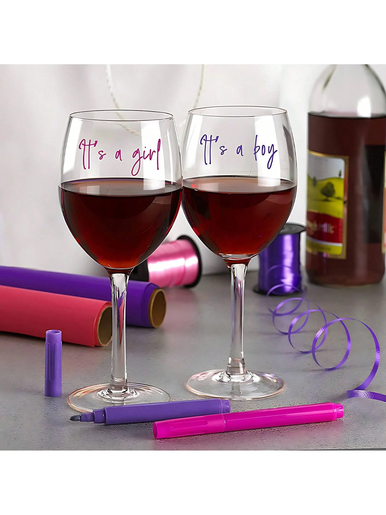 12pcs Wine Glass Markers, Non-Toxic Erasable Fine Tip Markers for Wine Bottles, Ceramic and Glasses. 4