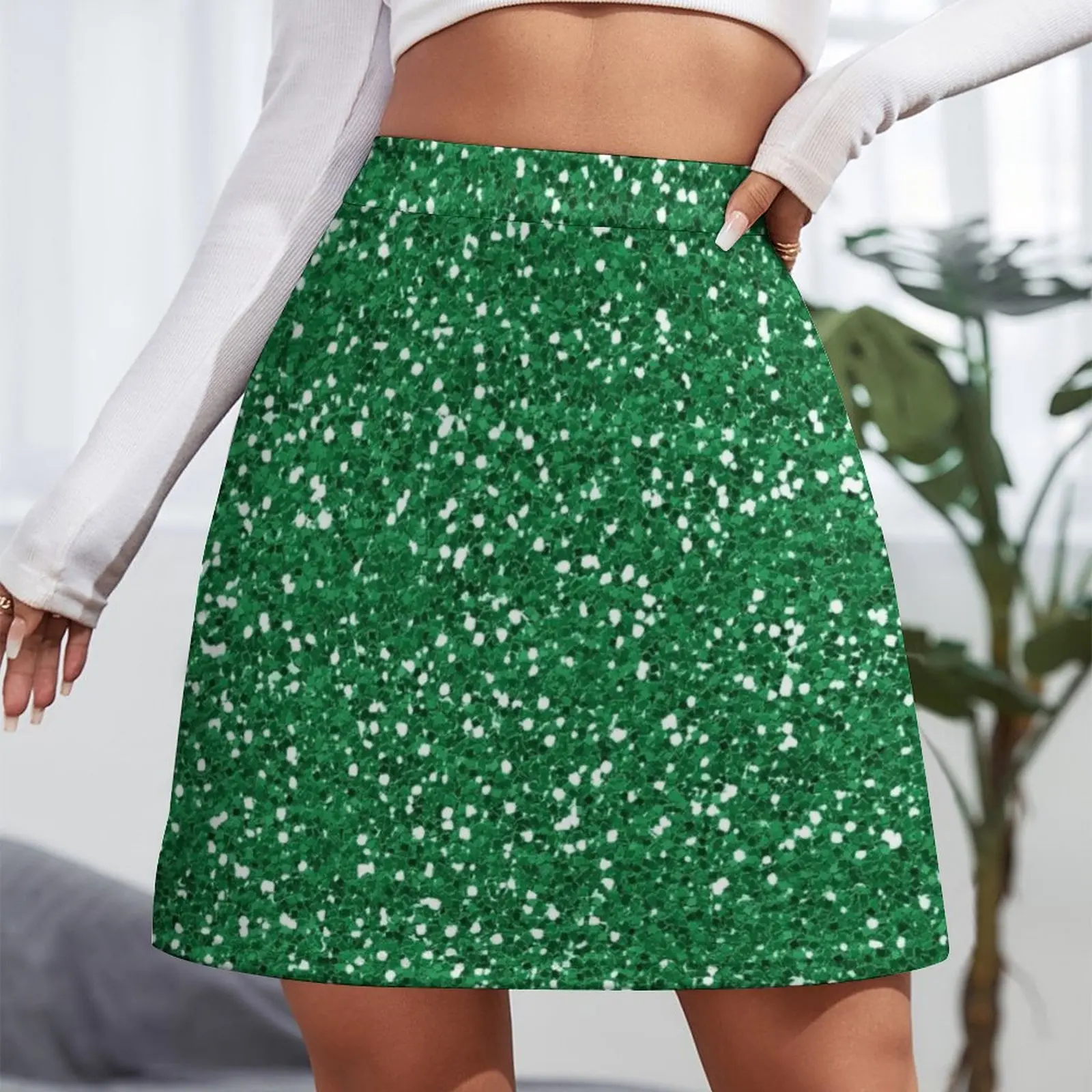 Green Glitter Mini Skirt luxury women's skirt summer dress women 2024 fashion japanese kawaii clothes