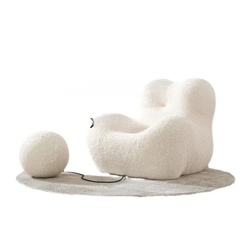 Embrace Lazy Sofa Modern Minimalist Lambswool Cream Style Leisure Couch