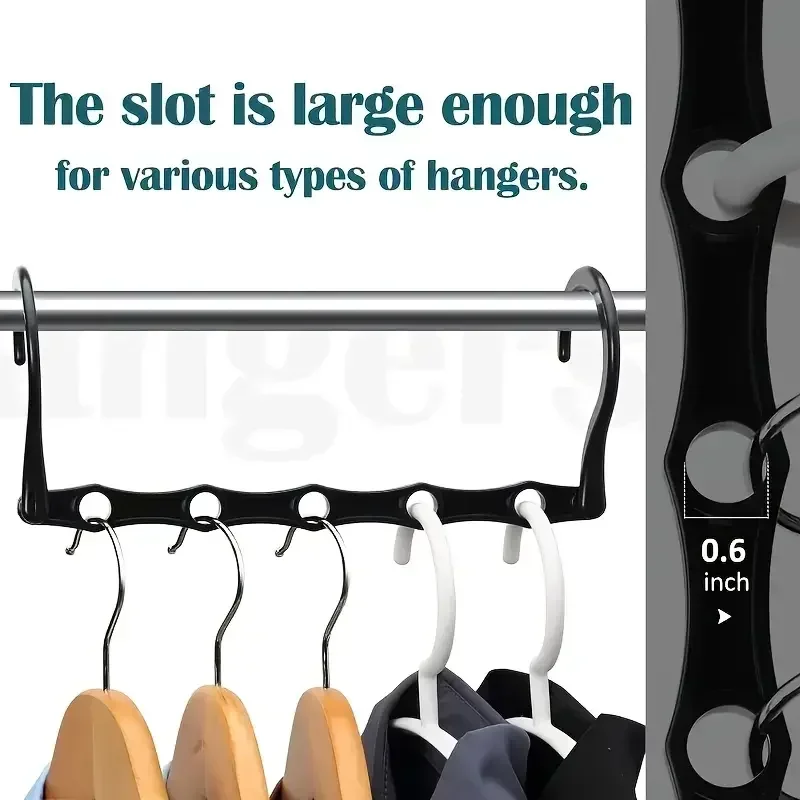 Hook Space Saving 5-hole Plastic Hanger Suitable Apartments