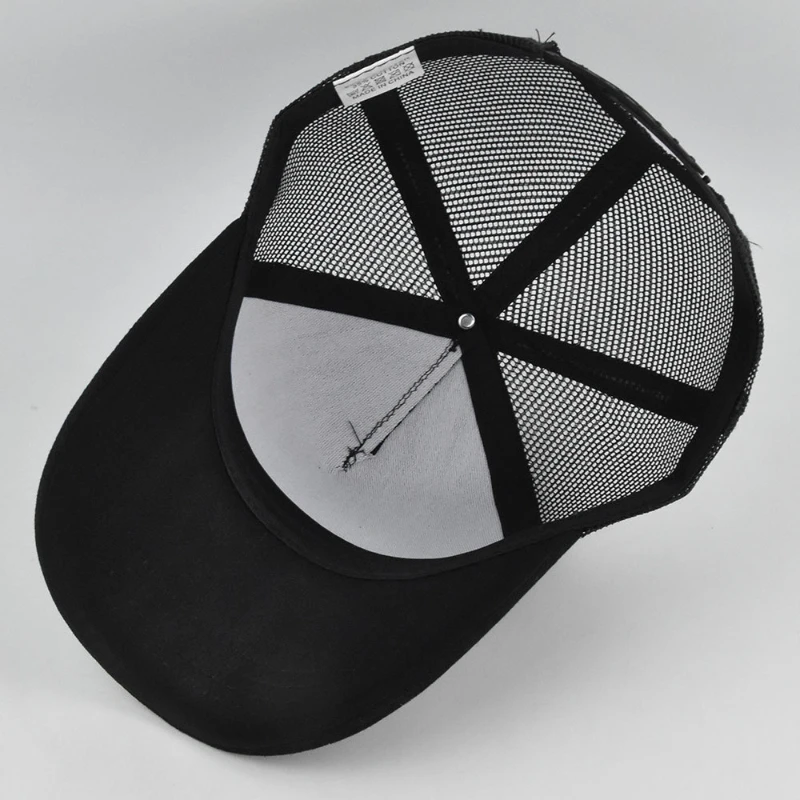 Customized Logo Hard Top 5 Pieces Mesh Baseball Cap For Men Women Advertising Cap Breathable Sun Hat Solid Color Visor Gorra 6