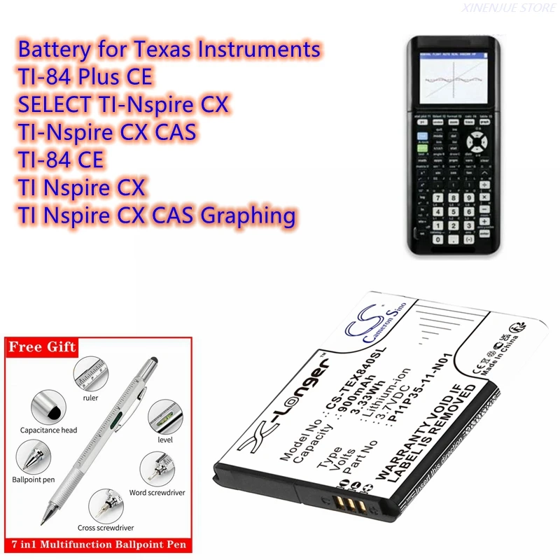 CalculatorBattery37V900mAhP11P3511N01forTexasTINspireCXTI