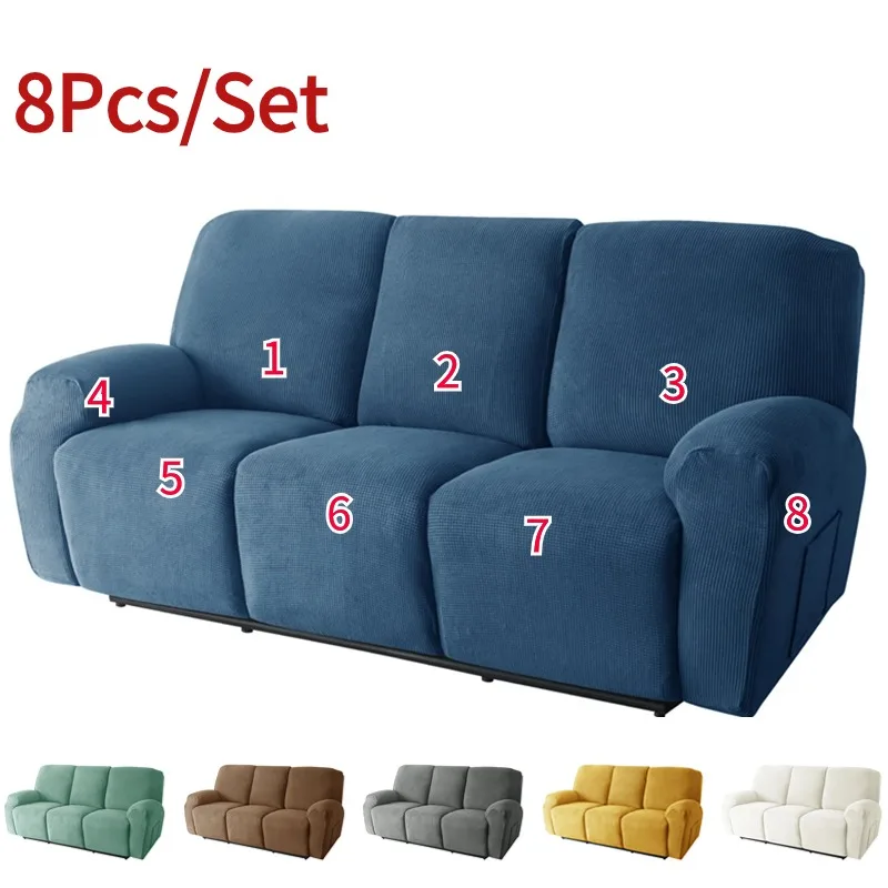 

3 Seater Polar Fleece Recliner Sofa Cover for Living Room Lazy Boy Chair Covers Stretch Spandex Armchair Slipcovers Protector