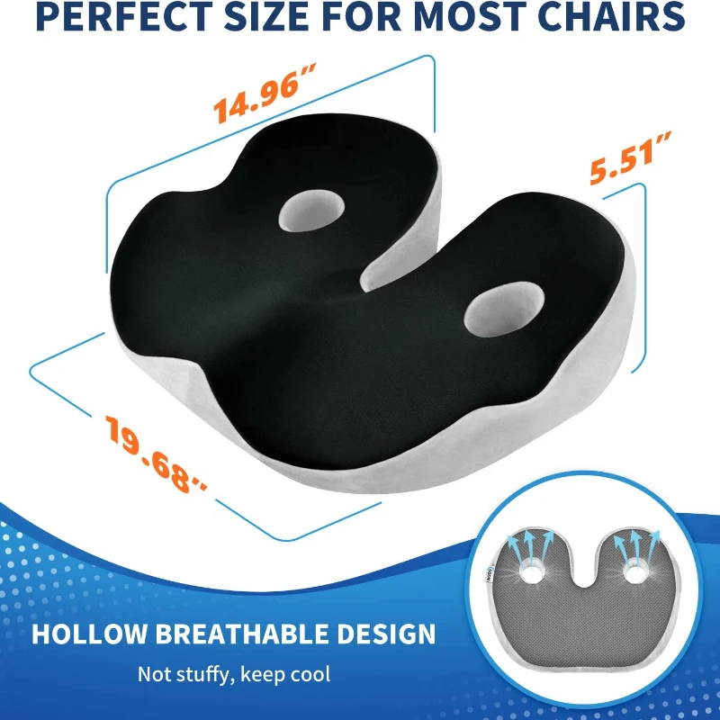 Cuscino Per Sedile In Memory Foam, Cuscino Ortopedico Per Alleviare Il Dolore Seggiolino Auto Sedia Da Ufficio 86979683 - Foto 6