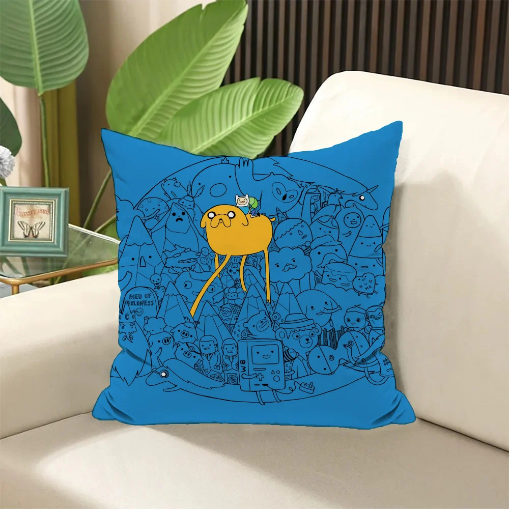 

Pillow Covers Decorative Cushions for Sofa Adventure Time Cushion Cover Sleeping Pillows Room Decorating Items Pillowcase Cases