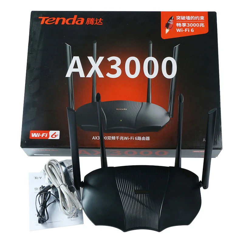 

Маршрутизатор Wi-Fi Tenda AX12 AX3000 гигабитный, 3000 м