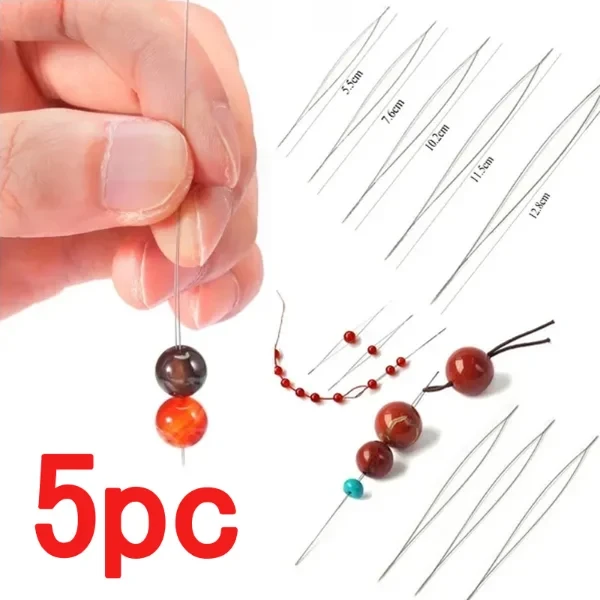 6/30pcs Beading Needles Big Eye Seed Beads Needles DIY Necklace Bracelet  Tools Stainless Steel Pearls